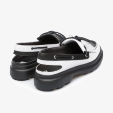 Camper Twins Womens Flat Shoes US-68122 White / Black Clearance